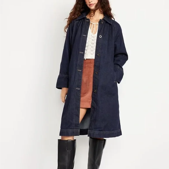 NWT Old Navy Dark Blue Denim Barn Jacket Size XL - Picture 1 of 9